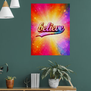Póster Cree Tipografía Colorida Inspiradora