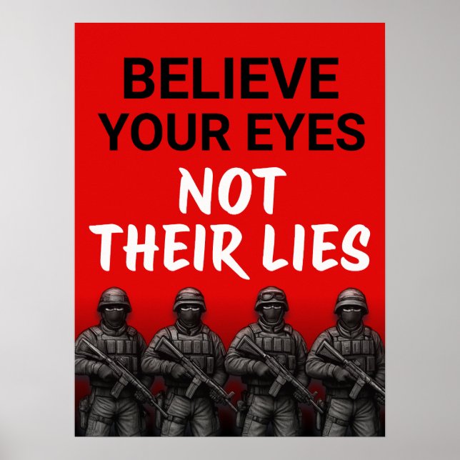 Póster Cree Tus Ojos No Sus Mentiras, Descargar (Frente)