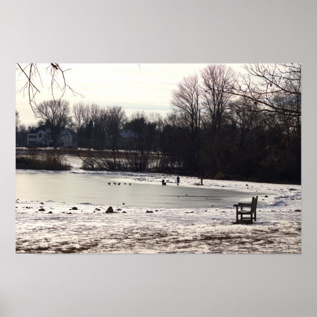 Póster Creek congelado con Poster de banco (Frente)