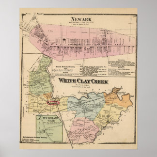 Póster Creek de arcilla blanca, Newark