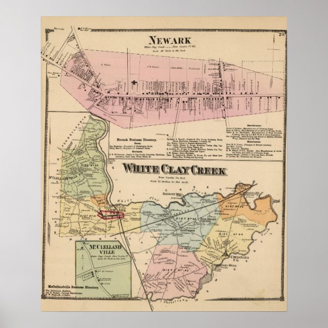 Póster Creek de arcilla blanca, Newark (Frente)
