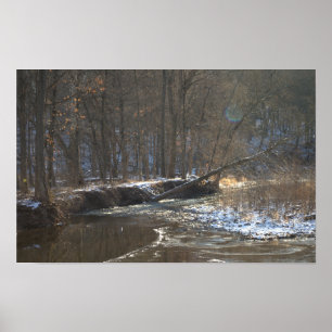 Póster Creek Winter Waterscape Poster
