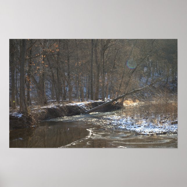 Póster Creek Winter Waterscape Poster (Frente)