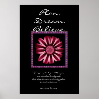 Póster Creencia del sueño del plan - margarita roja y ros
