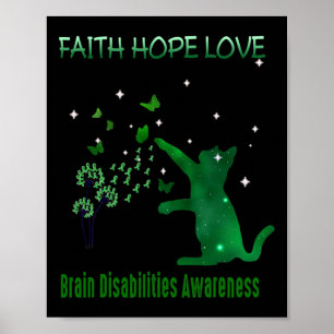 Póster Creencia Esperanza Amor Discapacidad Cerebral Conc