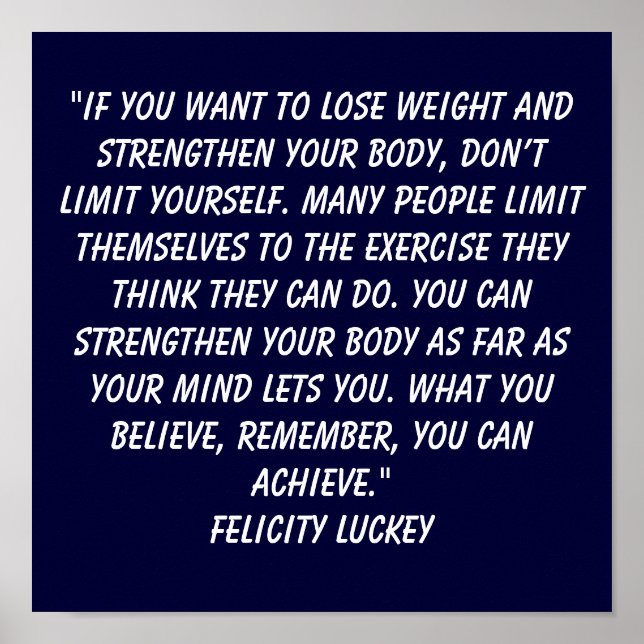 Póster Creencias por pérdida de peso 8 (Frente)