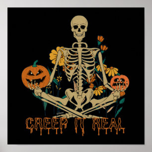 Póster CREEP IT VERDADERO miedo Halloween skeletkin calab