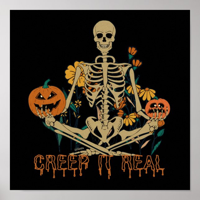 Póster CREEP IT VERDADERO miedo Halloween skeletkin calab (Frente)