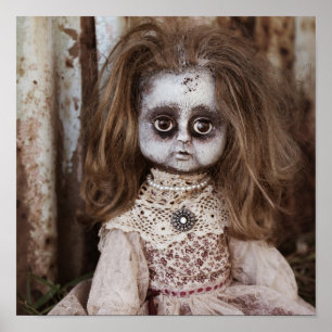 Póster Creepy Gothic Porcelain Doll Victorian Goth