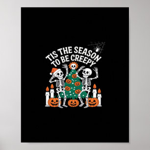 Póster Creepy gracioso Skeleton Halloween Spooky