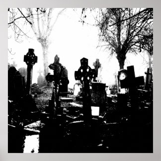 Póster Creepy Graveyard gótico
