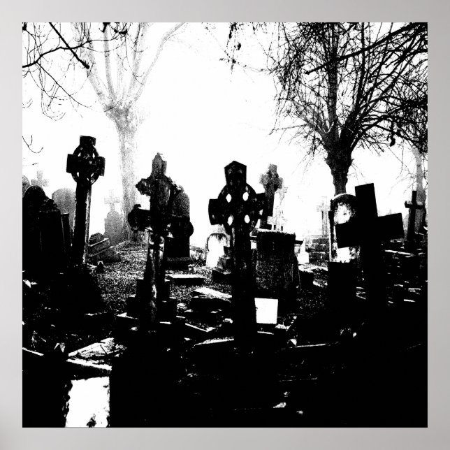 Póster Creepy Graveyard gótico (Frente)