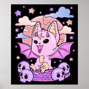 Póster Creepy Kawaii Chibi Horror Cute Creepy Gótico Past