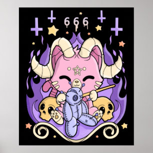 Póster Creepy Kawaii Chibi Horror Cute Creepy Gótico Past