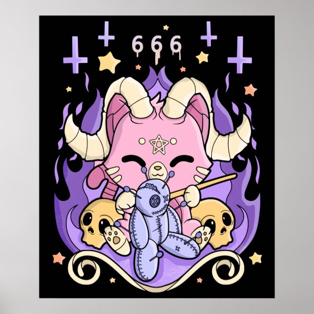 Póster Creepy Kawaii Chibi Horror Cute Creepy Gótico Past (Frente)