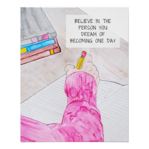 Póster Creer acuarela arte Imprimir