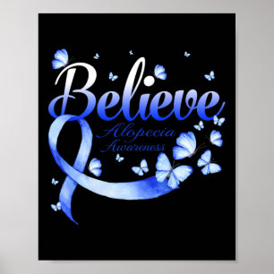 Póster Creer Alopecia Conciencia Mariposa