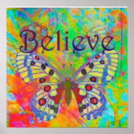 Póster Creer colorido tapiz de mariposa colgante