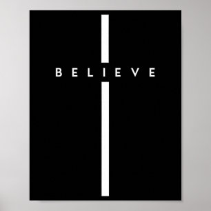 Póster Creer Cruzar Dios Jesús Pascua Cristiano Religioso