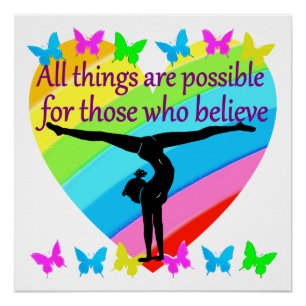 PÓSTER CREER EN EL PODER DE SUS SUEÑOS GIMNASTICOS
