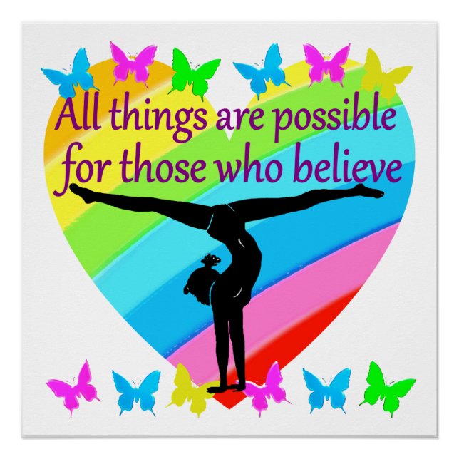 PÓSTER CREER EN EL PODER DE SUS SUEÑOS GIMNASTICOS (Anverso)