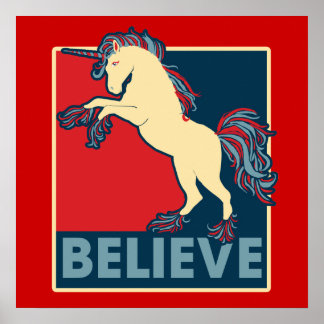 Póster Creer en la Unicornio