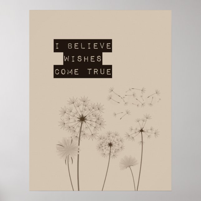 Póster Creer en los deseos de Dandelions (Frente)