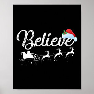 Póster Creer En Navidades De Santa Cláusula Hombres Chica