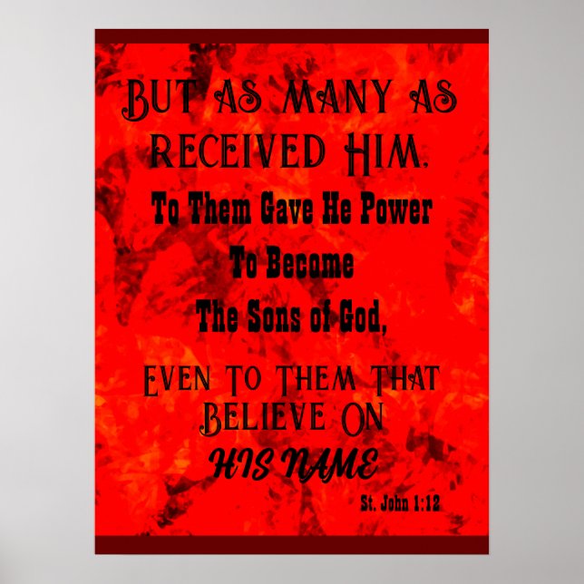 Póster "Creer En Su Nombre" (Frente)