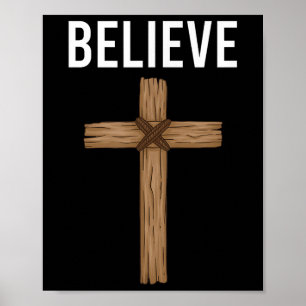 Póster Creer Jesús Cruz Cristiano Dios Fe Biblia Reli