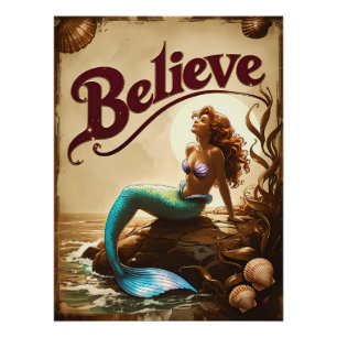 Póster Creer la vieja inspiración del océano eterno de la