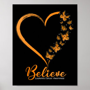 Póster Creer Leukemia Naranja de Concienciación Ribbon
