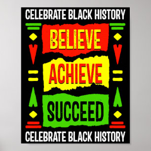 Póster Creer Lograr Triunfar Historia Negra Política T