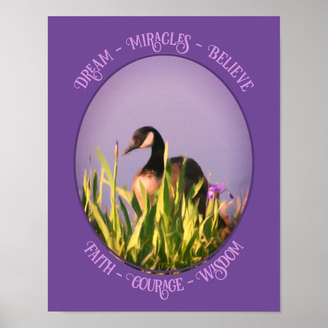 Póster Creer que Canadá Goose Irises Naturaleza Inspirado (Frente)