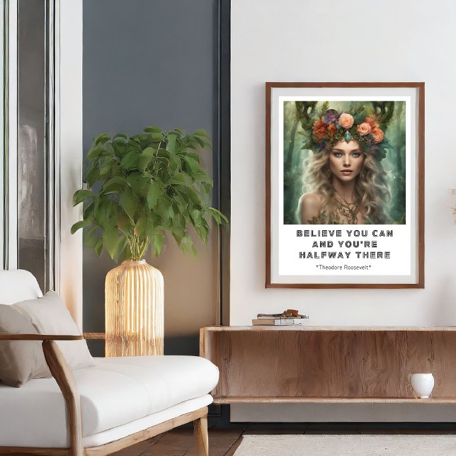 Póster Creer que puede ser Poster de citas motivacionales (Believe You Can Motivational Quote Poster)