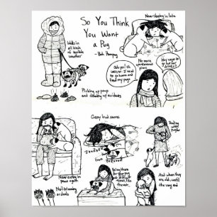 Póster ¿Crees Que Quieres Un Pug?