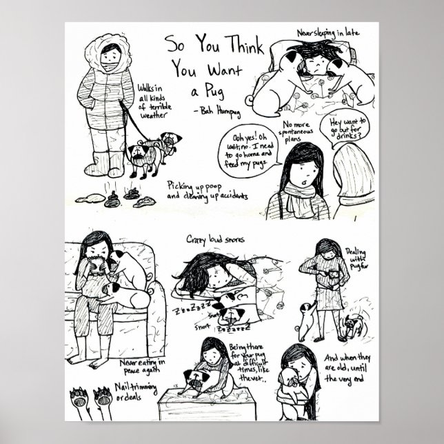 Póster ¿Crees Que Quieres Un Pug? (Frente)