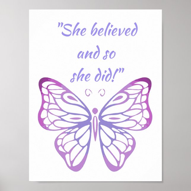 Póster "¡Creía y así lo hizo!" Mariposa de cita (Frente)
