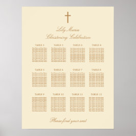 Póster Crema 12 Poster de la tabla de sillas de cristaliz