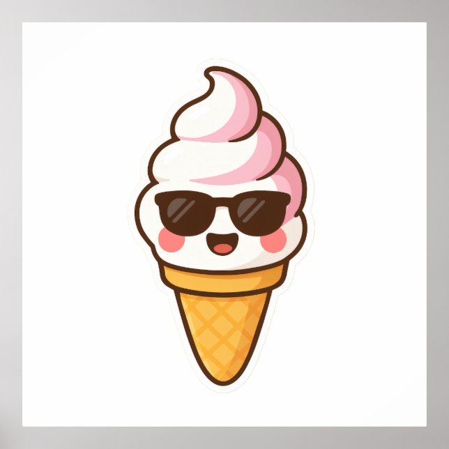 Póster Crema de hielo de Guay Kawaii (Frente)