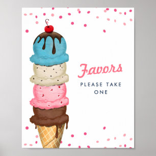 Póster Crema de hielo de verano favorece ducha de novia