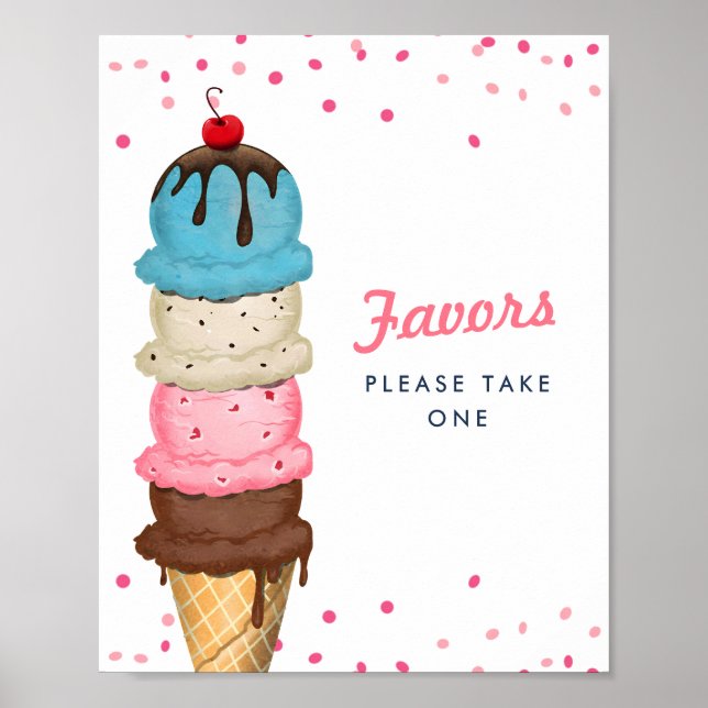 Póster Crema de hielo de verano favorece ducha de novia (Frente)
