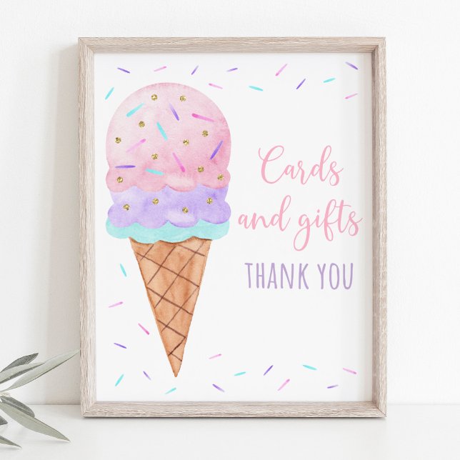 Póster Crema de hielo moderna rociando Rótulo de regalos  (Subido por el creador)