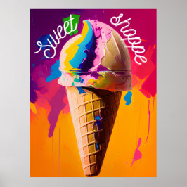 Póster Crema De Hielo Multicolor