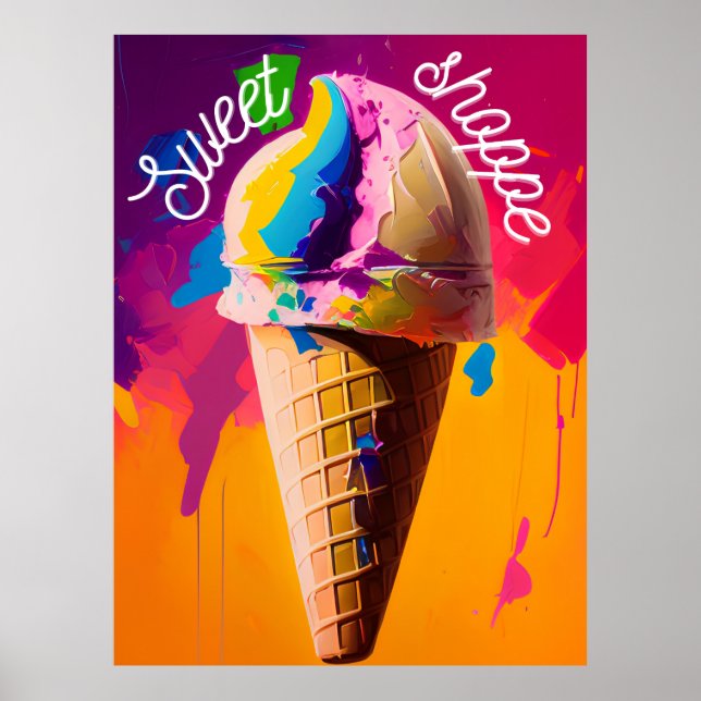 Póster Crema De Hielo Multicolor (Frente)