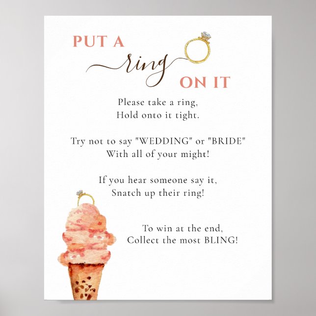 Póster Crema de hielo Ponga un anillo en el juego de la d (Frente)