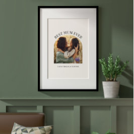 Póster Crema elegante fotografía tipografía mejor mamá