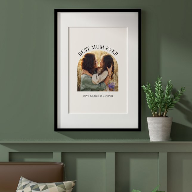 Póster Crema elegante fotografía tipografía mejor mamá (Subido por el creador)