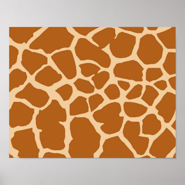 PÓSTER CREMA MARRÓN GIRAFFE ANIMAL PATRÓN DE FONDO MURO (Frente)