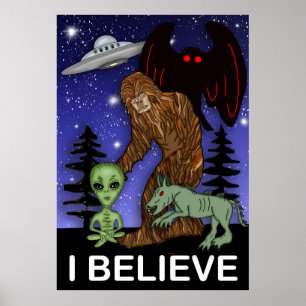 Póster Creo   ALIMENTACIÓN ALIMENEA Mothman UFO Chupacabr